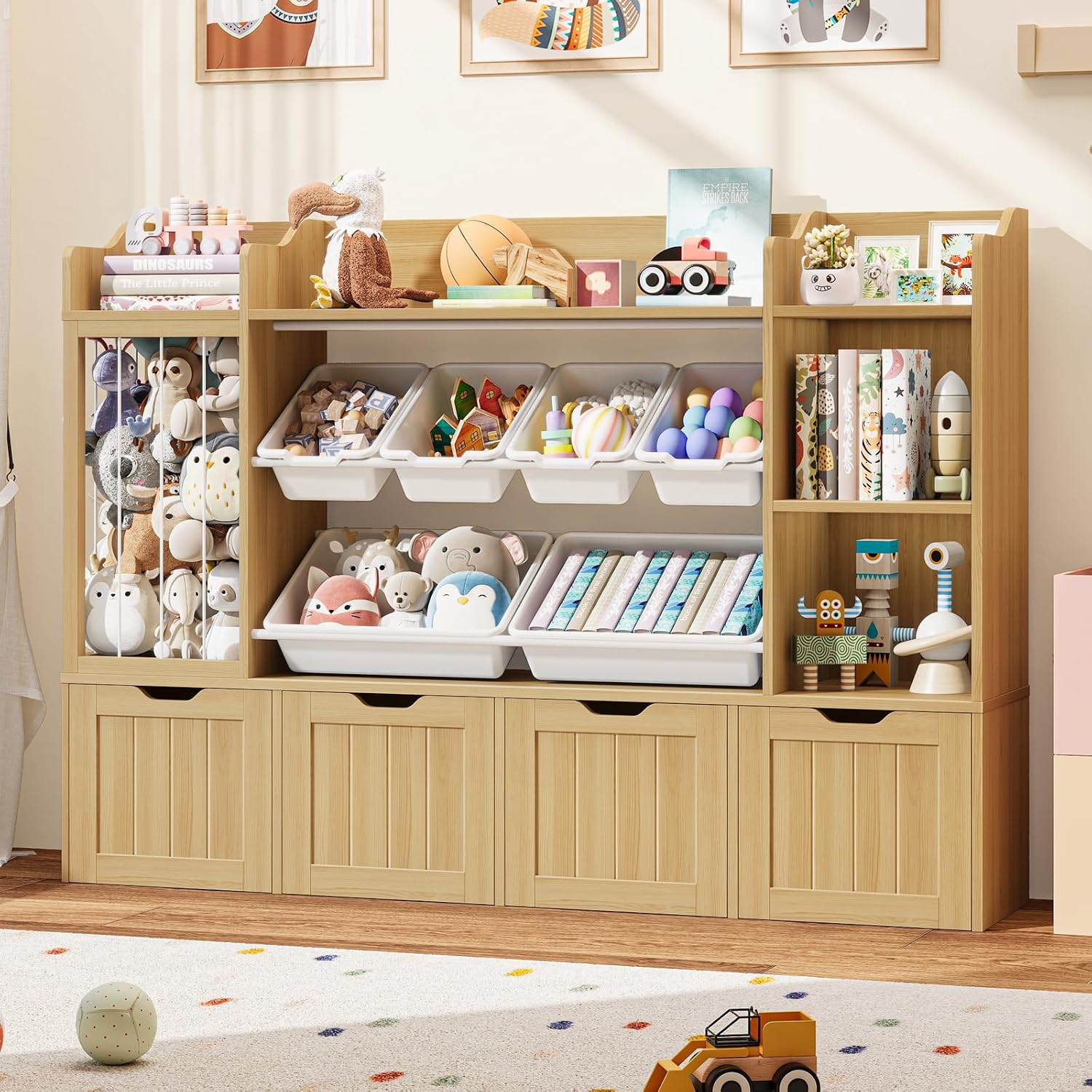 Kids Toys Drawers - Mobile Libreria per Bambini con Cassetti