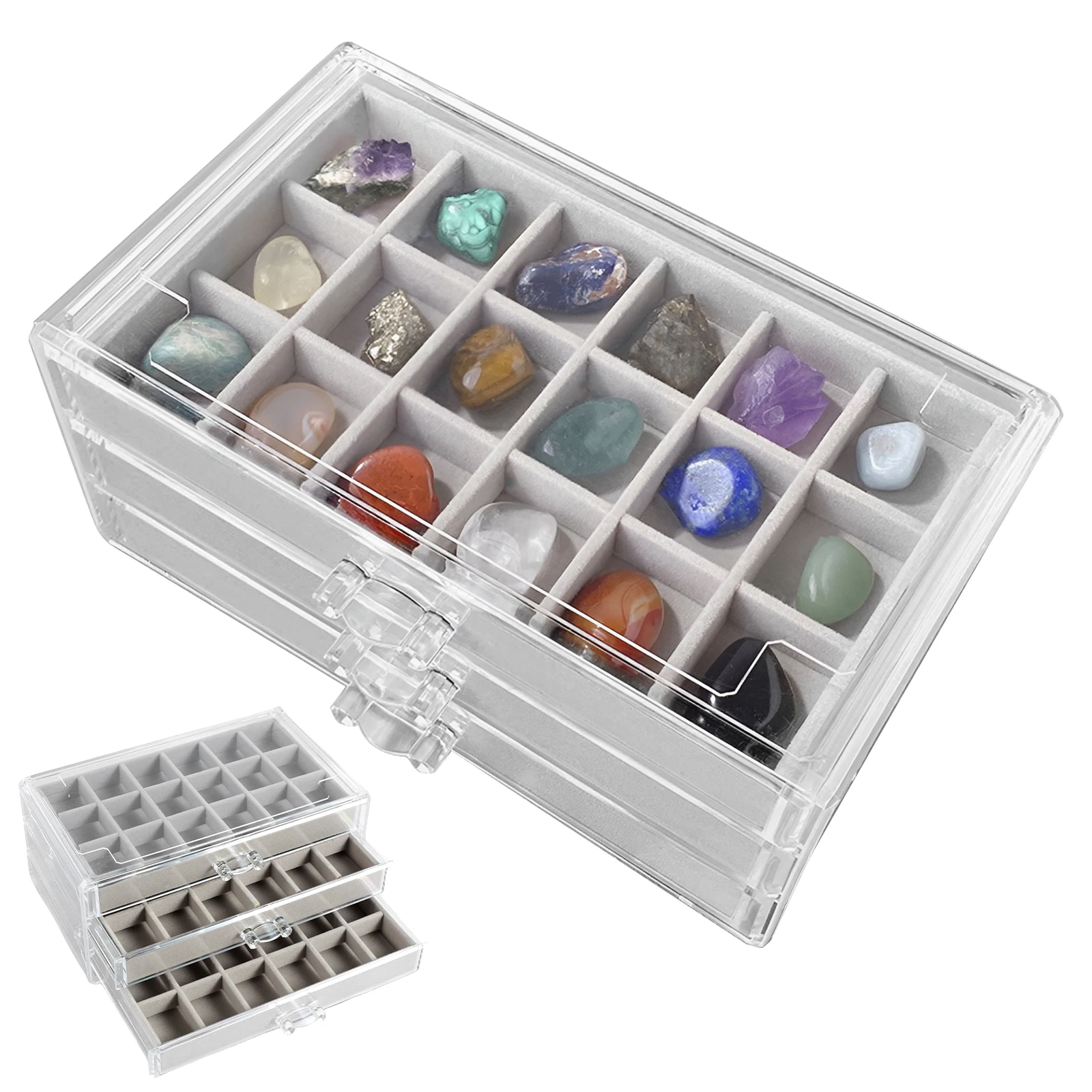 Kids Toys Drawers - Vetrina per roccia Scatola per collezione