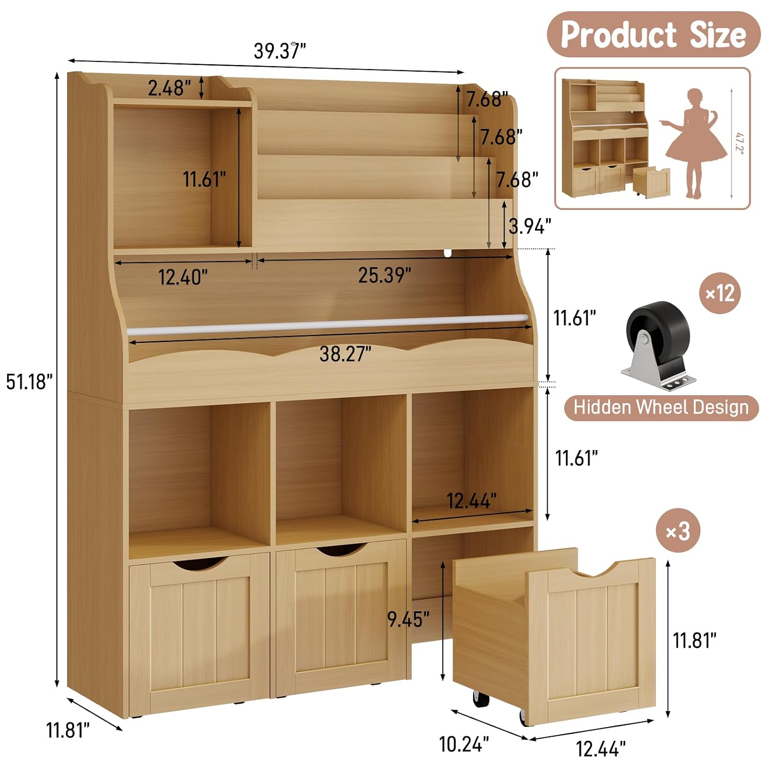 Libreria per bambini a 3 ripia - Kids Toys Drawers recensione e prezzo