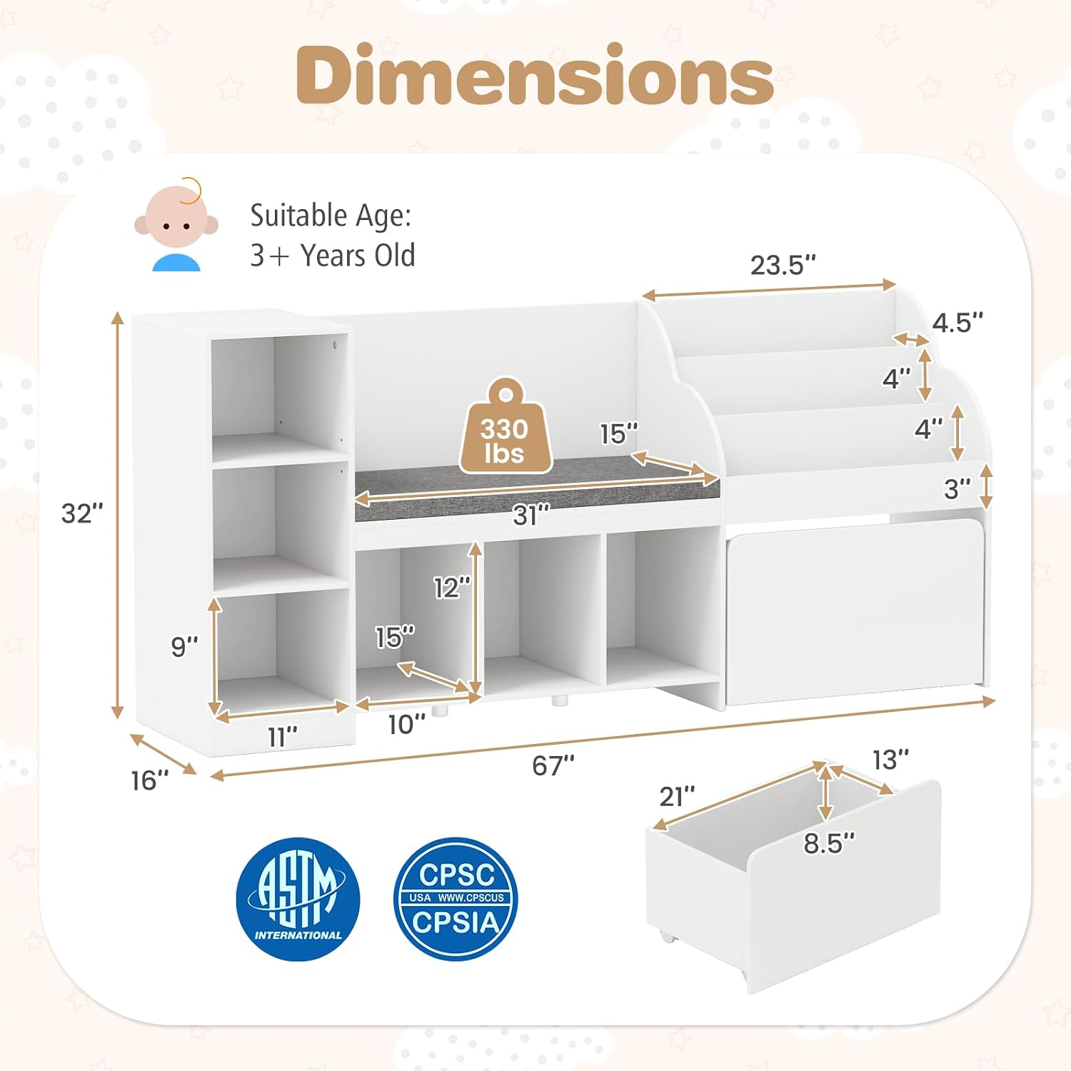 Libreria per bambini con angol - Kids Toys Drawers recensione e prezzo